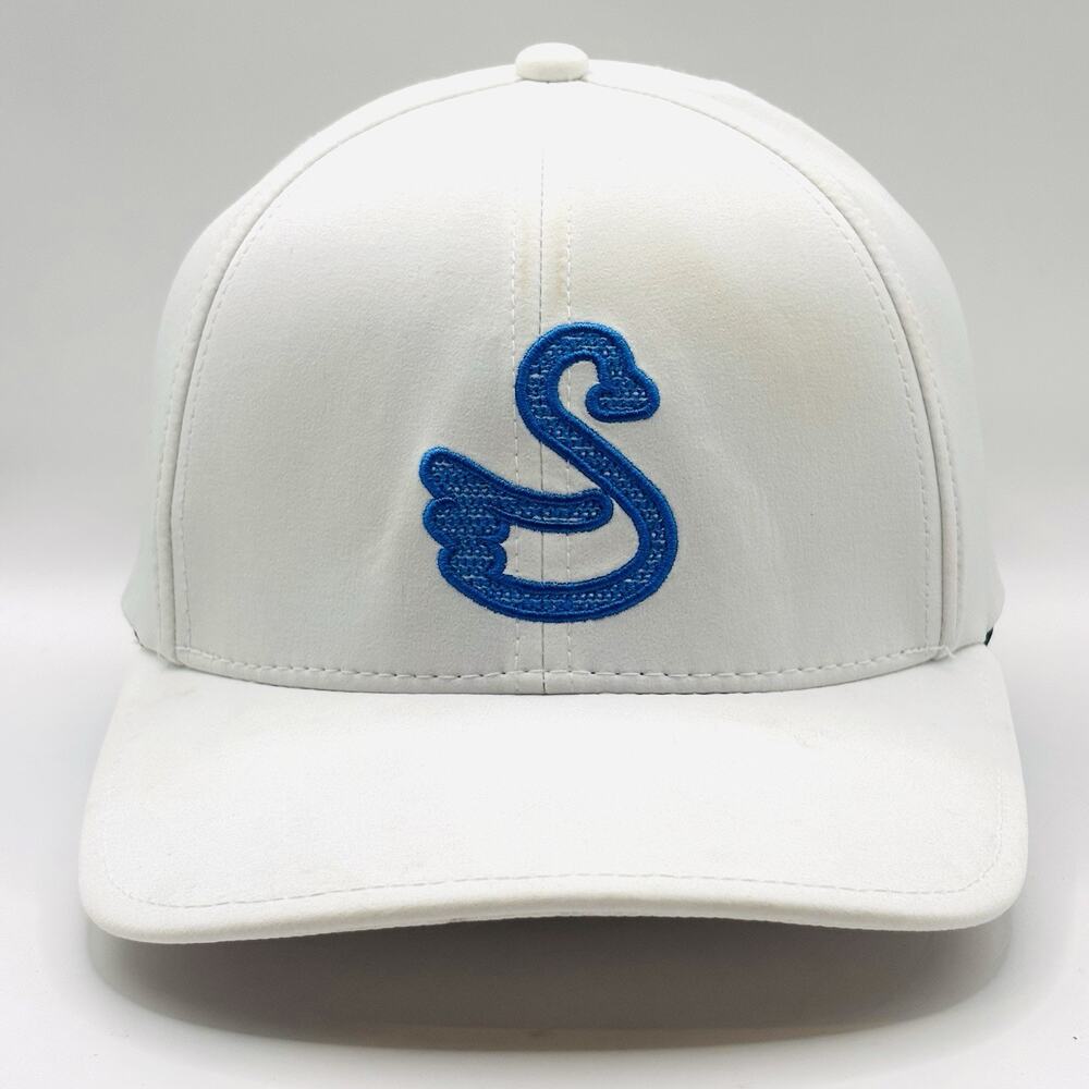 Swannies Golf Hat Cap One Size Snapback White Swan Logo Adjustable